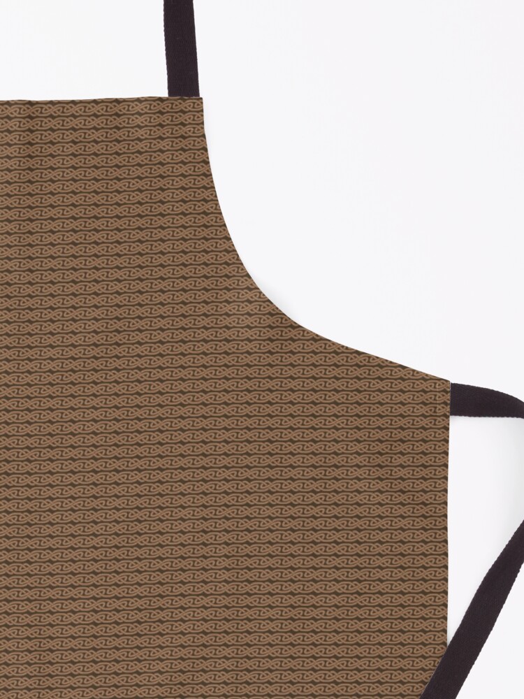 Alternate view of Simple Knotwork in Tan on Brown Apron