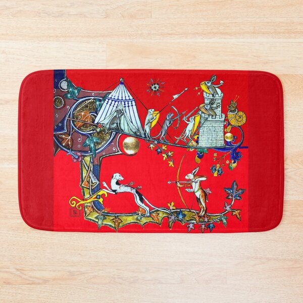 Item preview, WEIRD MEDIEVAL BESTIARY WAR Between Dogs and Killer Rabbits in Red designed and sold by BulganLumini.
