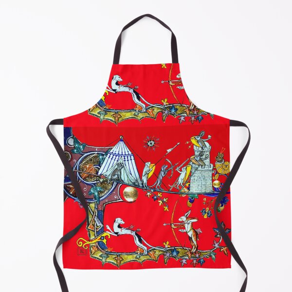 Item preview, WEIRD MEDIEVAL BESTIARY WAR Between Dogs and Killer Rabbits in Red designed and sold by BulganLumini.