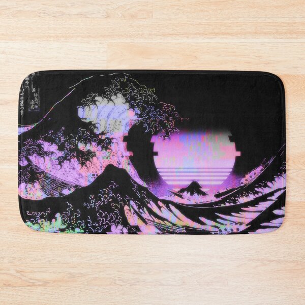 Item preview, Aesthetic Retro Vaporwave Glitch Great Wave off Kanagawa designed and sold by ind3finite.