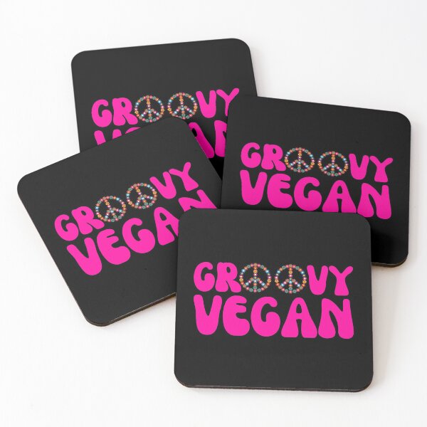 Item preview, Groovy Vegan - Pink Hippy Vintage Peace Sign Print designed and sold by Vegginitup.
