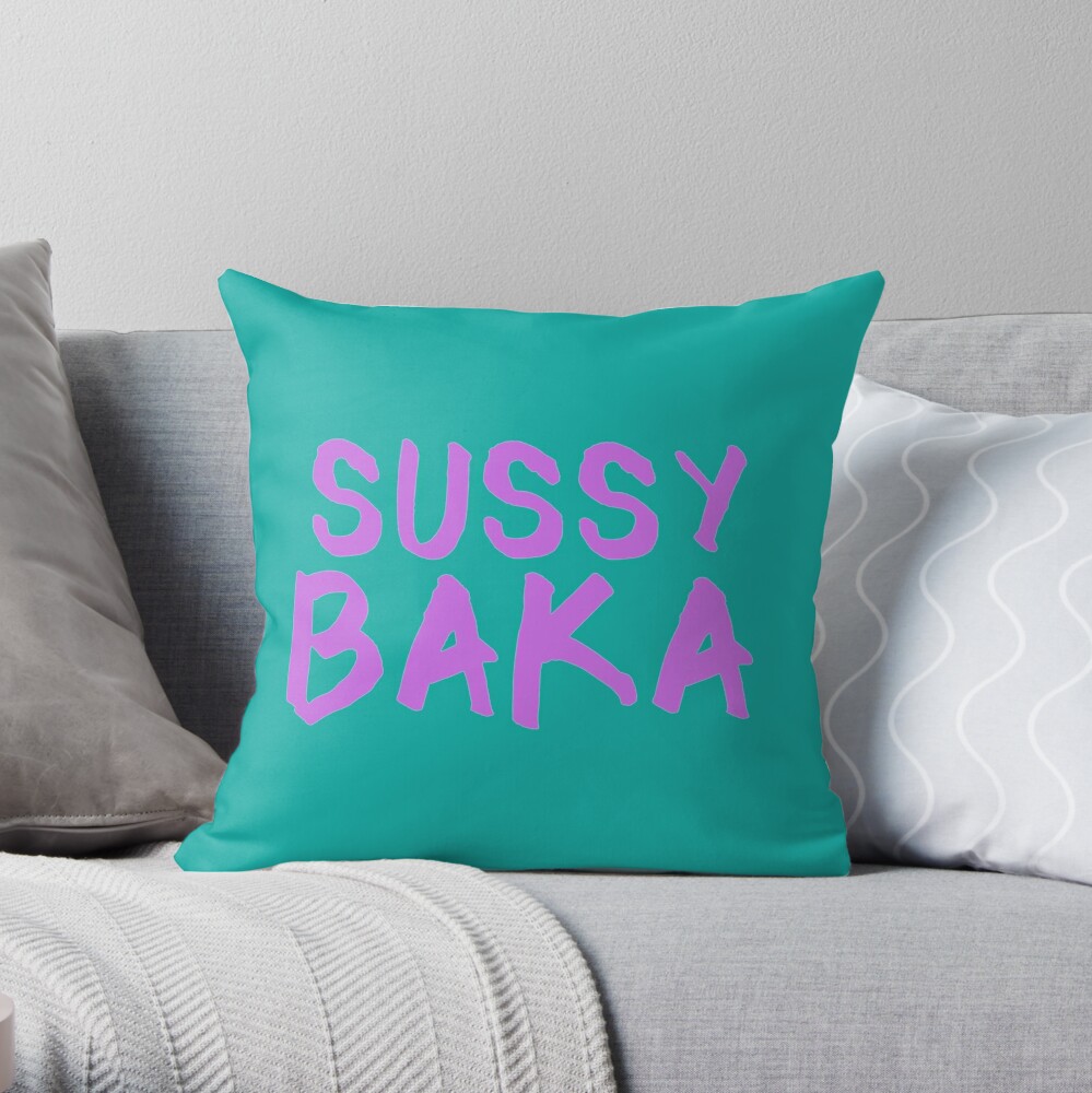  Sussy Baka Funny Sus Meme Throw Pillow, 18x18, Multicolor :  Home & Kitchen