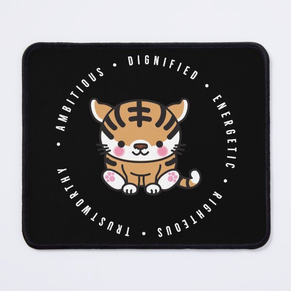 Item preview, cute chinese zodiac | tiger | personality traits | ambitious, dignified, energetic, righteous, trustworthy designed and sold by cocoCabot.