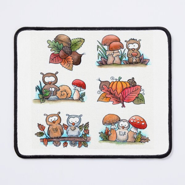 Item preview, Little Bird Owl Branch and Owl Mushroom Fall Season Foliage designed and sold by LandOfLeaves.