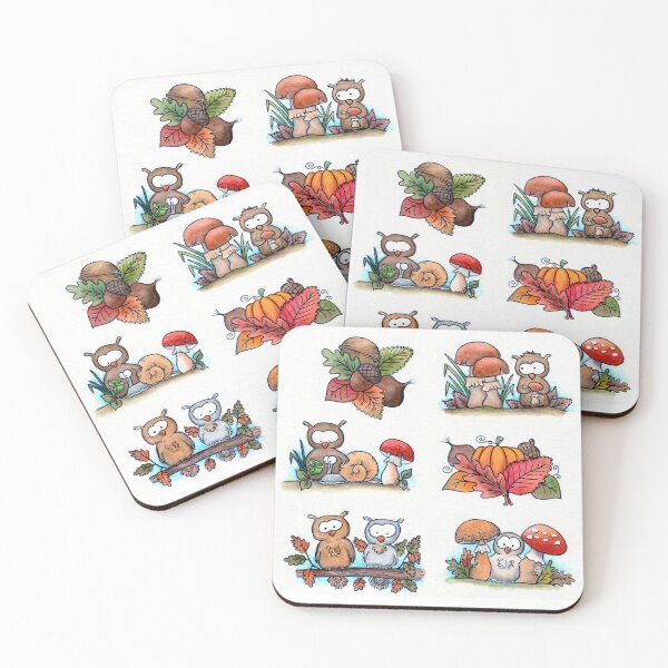 Item preview, Little Bird Owl Branch and Owl Mushroom Fall Season Foliage designed and sold by LandOfLeaves.