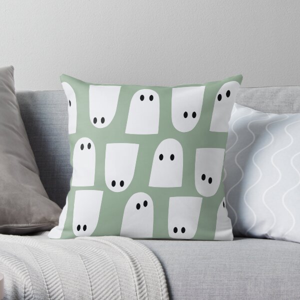 Spooky Ghost Patten Throw Pillow