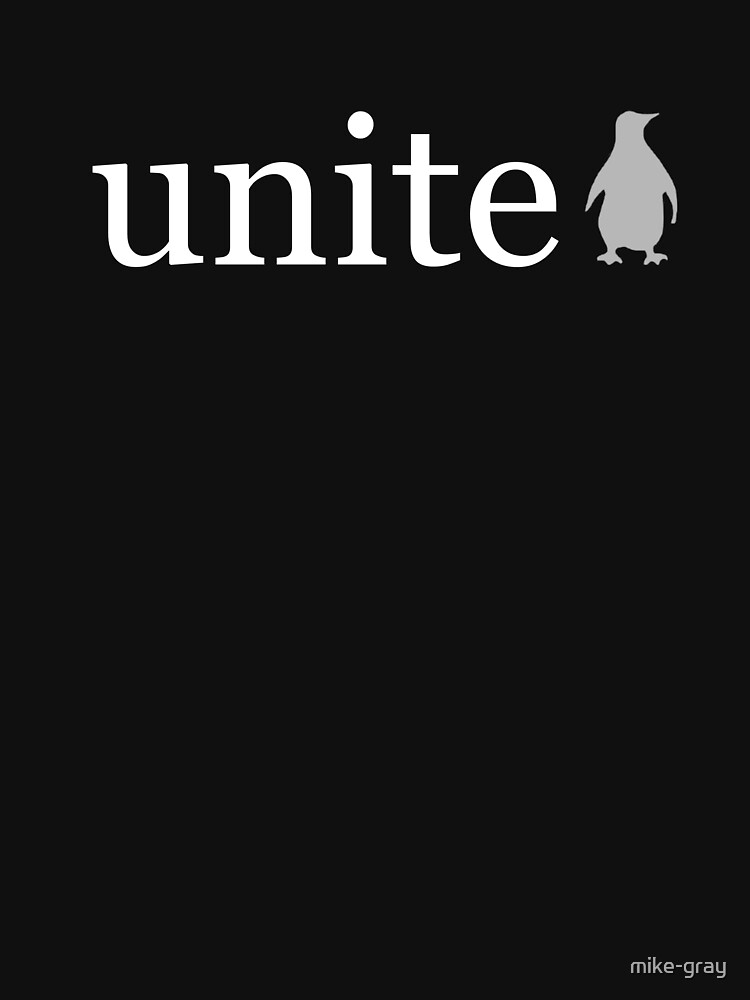 The Word Unite in White Lettering on Black Background by mike-gray