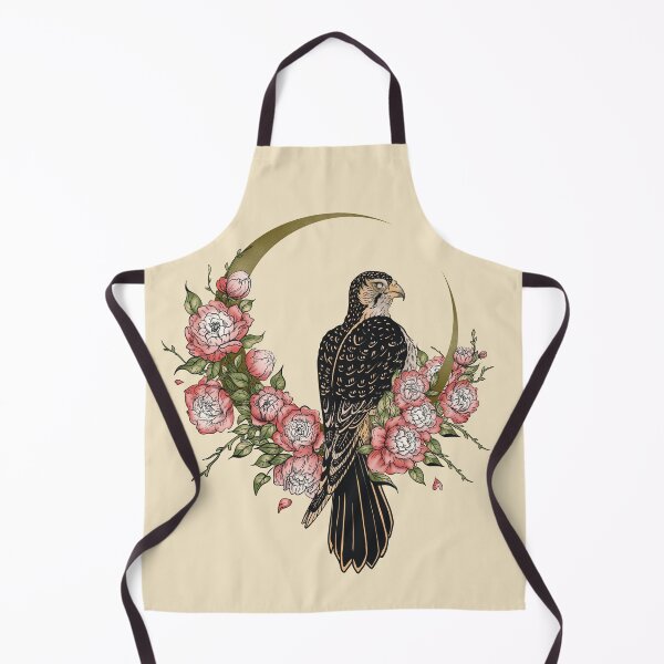 Item preview, falcon bird, flowers and moon, magic illustration designed and sold by ShamanskaKate.
