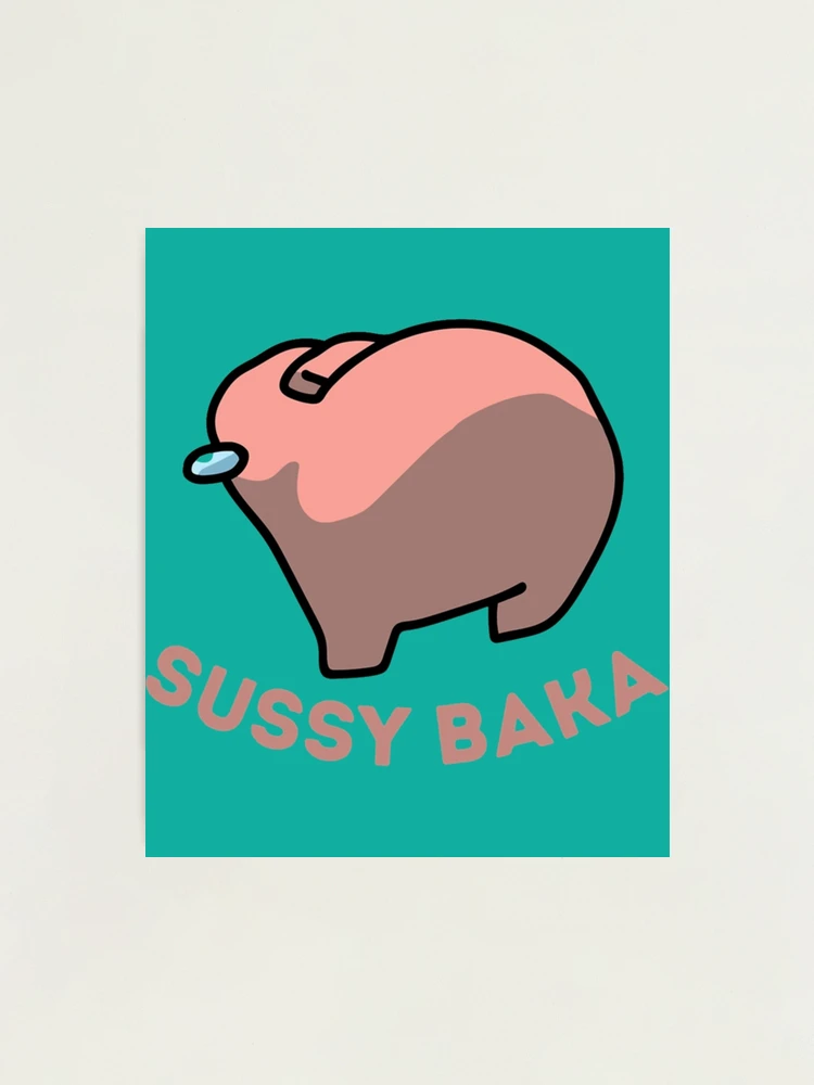 Sussy Baka Glossy Vinyl Sticker among Us Inspired Crewmate Anime