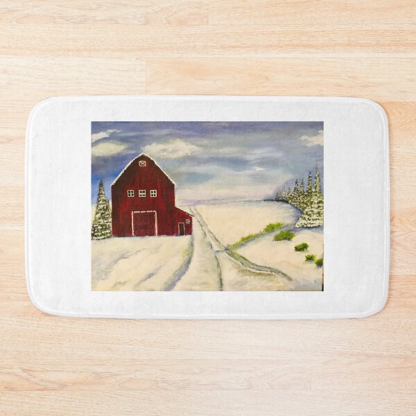 Item preview, Red barn Winter landscape designed and sold by RosaLL.