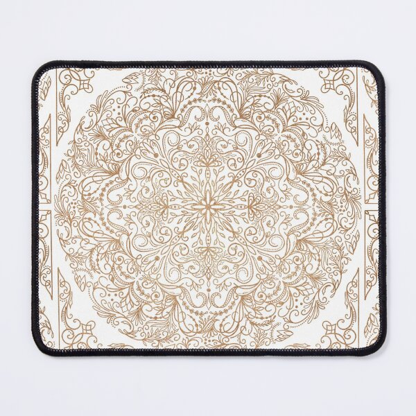 Filigree Medallion White Mouse Pad