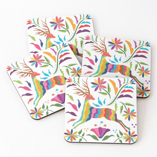 Item preview, Mexican Otomí Deer / Colorful & happy art by Akbaly designed and sold by Akbaly.