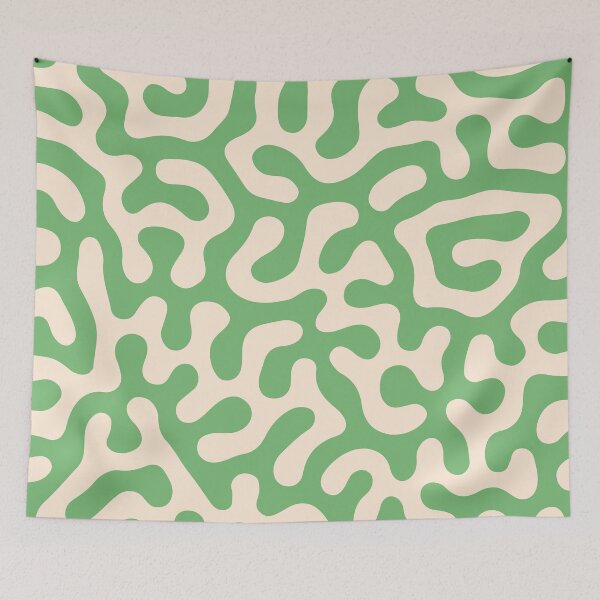 Item preview, Green and Cream Coral Reef Abstract Pattern Design designed and sold by patternsoup.