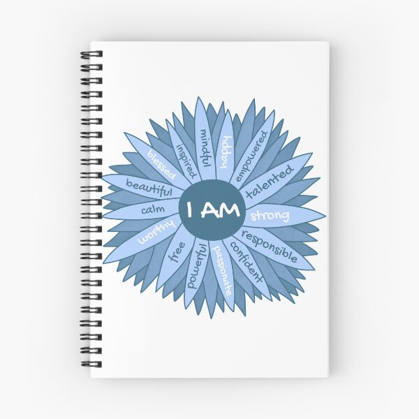 Item preview, I Am Strong Positive Affirmations Blue Flower designed and sold by Always Inspired.