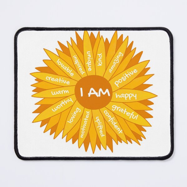 Item preview, Positive Affirmations I Am Happy Yellow Flower designed and sold by Always Inspired.