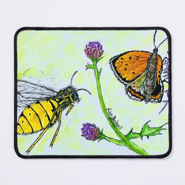 Butterfly Wasp Attack Mouse Pad