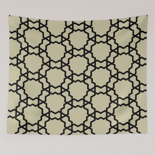 Aperçu de l'œuvre Wheat Brown and Black Shape Tile Pattern Pairs Benjamin Moore 2022 Popular Color Fernwood Green 2145-40 - Colour Trends - Shades - Hues créée et vendue par ColorOfTheYears.