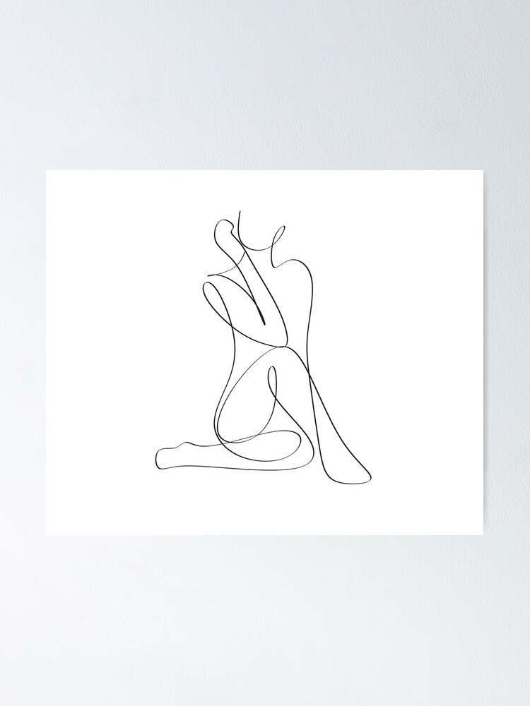 Single Line Naked Body Modern Art Beauty Poster For Sale By Bizarro