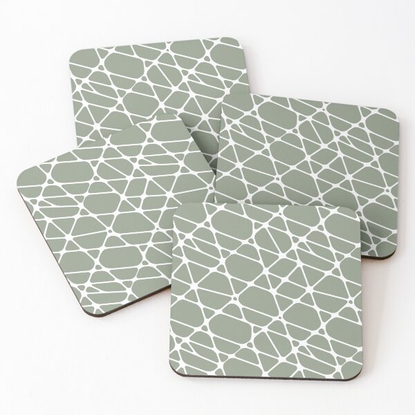 Artikelvorschau, Mid-tone Green and White Abstract Mosaic Pattern 2 Pairs Benjamin Moore 2022 Popular Color High Park 467 - Colour Trends - Shades - Hues entworfen und verkauft von ColorOfTheYears.