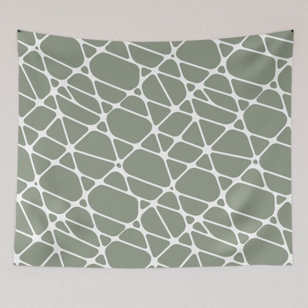 Item preview, Mid-tone Green and White Abstract Mosaic Pattern 2 Pairs Benjamin Moore 2022 Popular Color High Park 467 - Colour Trends - Shades - Hues designed and sold by ColorOfTheYears.