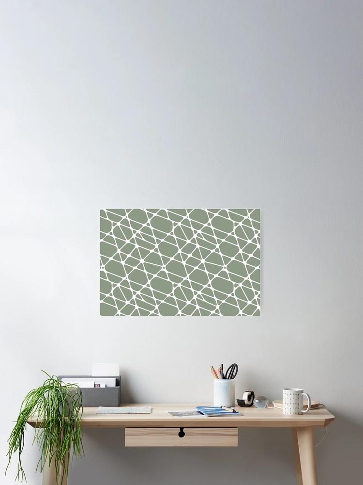 Imagen 2 de 3, Póster con la obra Mid-tone Green and White Abstract Mosaic Pattern 2 Pairs Benjamin Moore 2022 Popular Color High Park 467 - Colour Trends - Shades - Hues, diseñada y vendida por ColorOfTheYears.