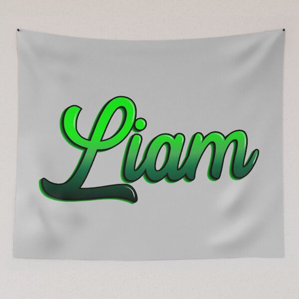 Item preview, Name Liam in green, black with gradient and shadows designed and sold by Rene Acan.