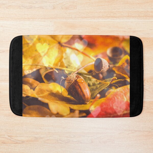 Item preview, Acorn and Autumn Leaves with Hearts Bokeh designed and sold by HMadeArtSON.