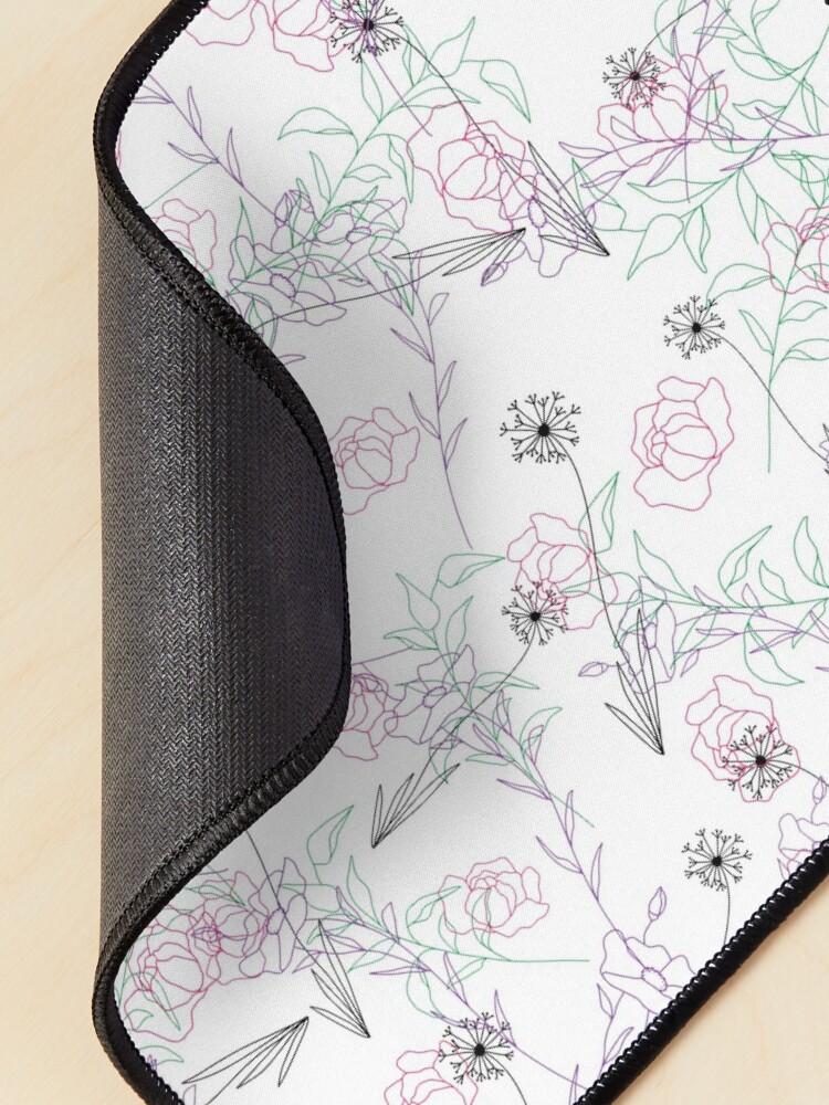 Alternate view of Line Art Floral Pattern Mouse Pad