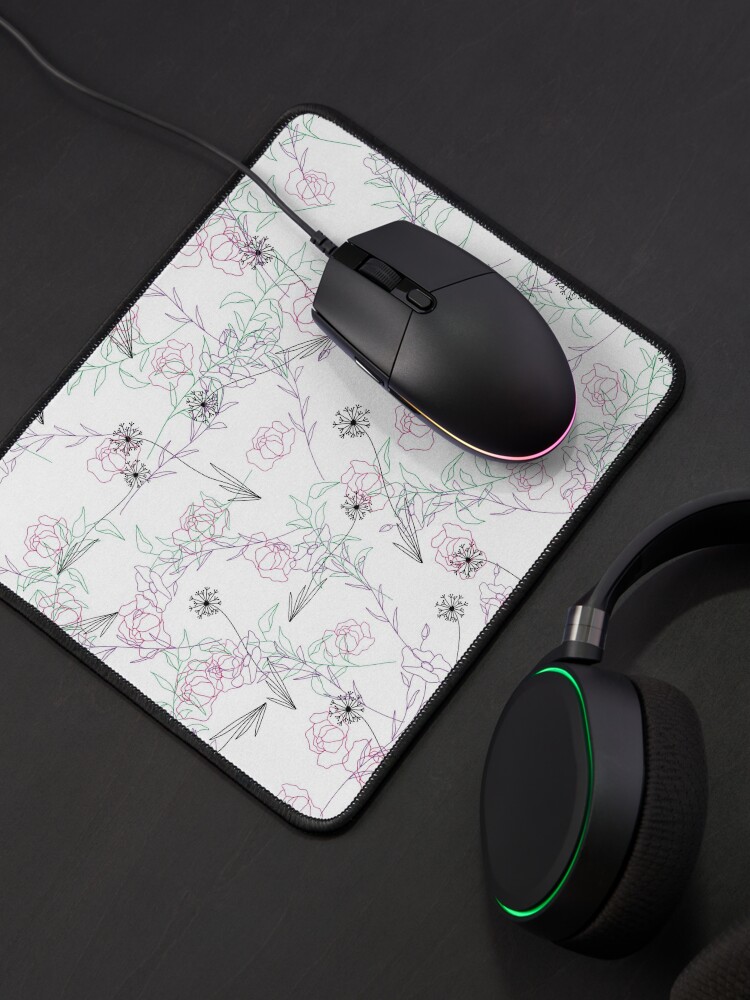 Alternate view of Line Art Floral Pattern Mouse Pad