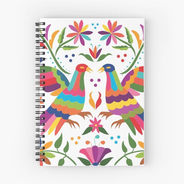Item preview, Mexican Otomí Couple of Birds Composition / Colorful & happy art by Akbaly designed and sold by Akbaly.