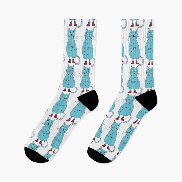 Item preview, sad blue cat in burgundy shoes designed and sold by Olga81creative.