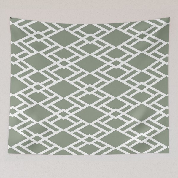 Item preview, Mid-tone Green and White Diamond Shape Pattern Pairs Benjamin Moore 2022 Popular Color High Park 467 - Colour Trends - Shades - Hues designed and sold by ColorOfTheYears.