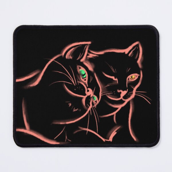 Item preview, Cat couple with neon line drawing designed and sold by pencilprincess studio.