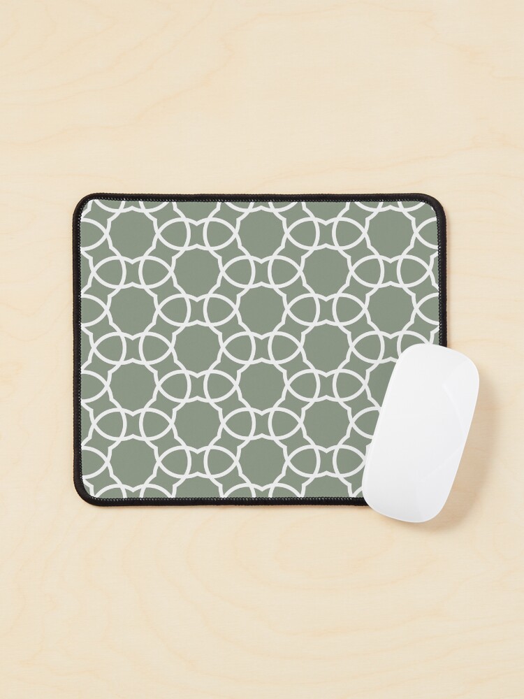 Thumbnail 1 von 5, Mauspad, Mid-tone Green and White Petal Shape Tile Pattern Pairs Benjamin Moore 2022 Popular Color High Park 467 - Colour Trends - Shades - Hues designt und verkauft von ColorOfTheYears.