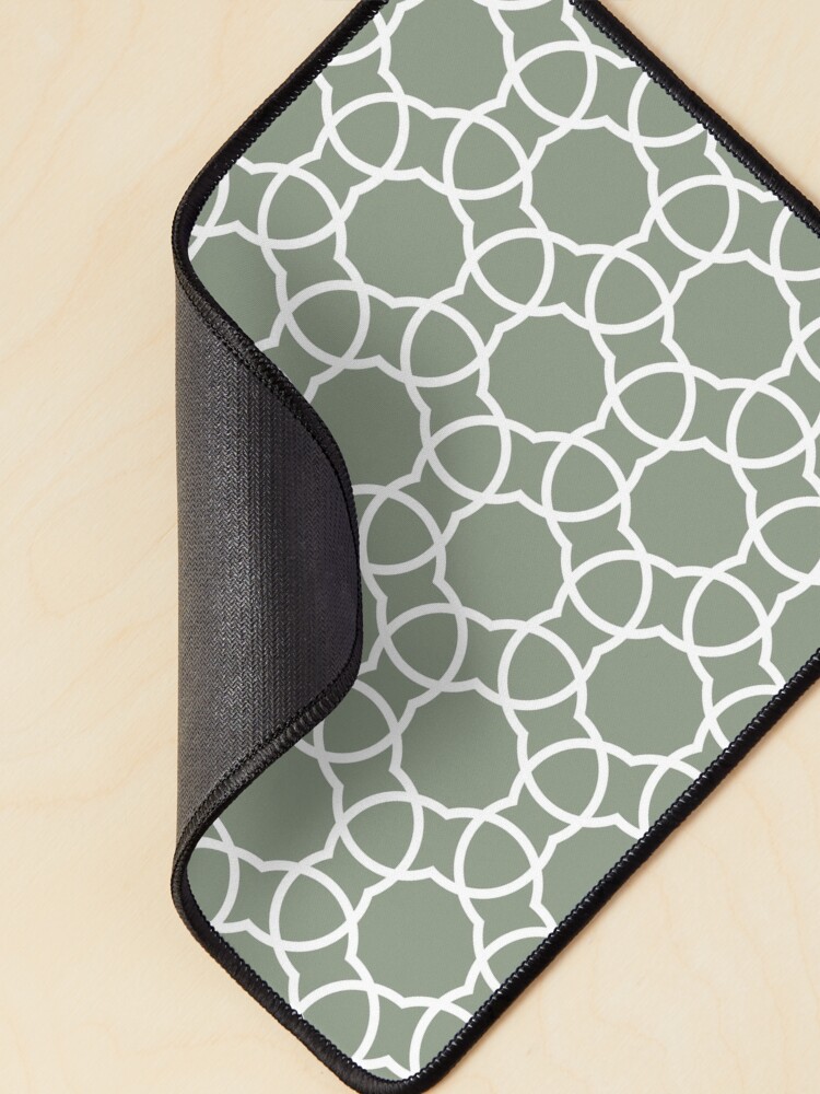 Thumbnail 2 von 5, Mauspad, Mid-tone Green and White Petal Shape Tile Pattern Pairs Benjamin Moore 2022 Popular Color High Park 467 - Colour Trends - Shades - Hues designt und verkauft von ColorOfTheYears.