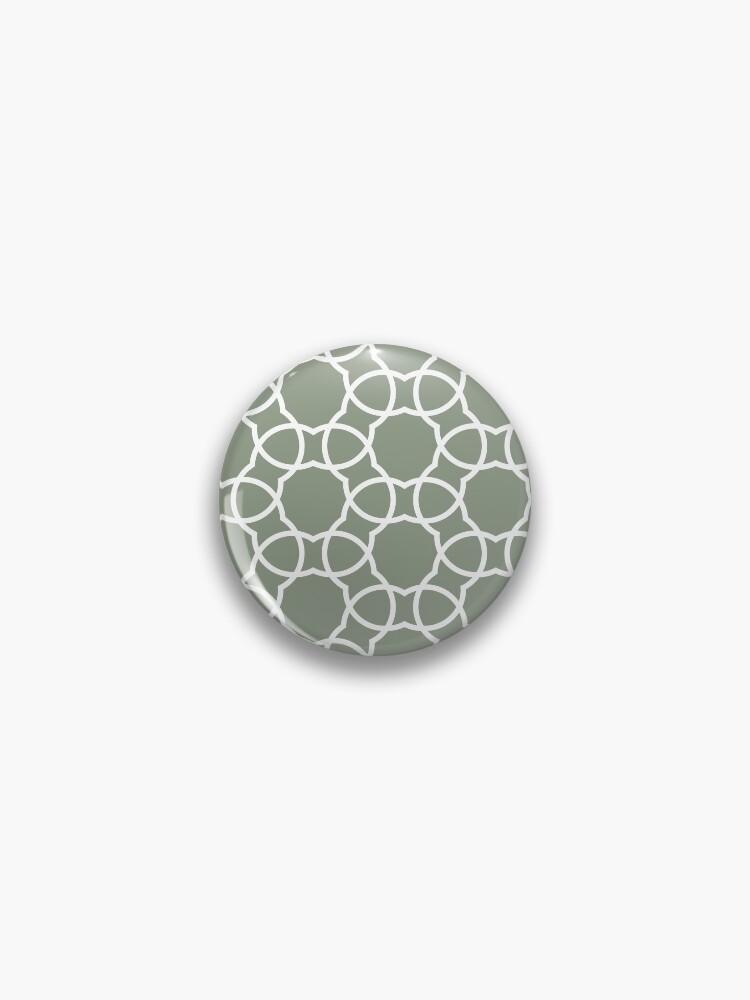Thumbnail 1 von 3, Button, Mid-tone Green and White Petal Shape Tile Pattern Pairs Benjamin Moore 2022 Popular Color High Park 467 - Colour Trends - Shades - Hues designt und verkauft von ColorOfTheYears.