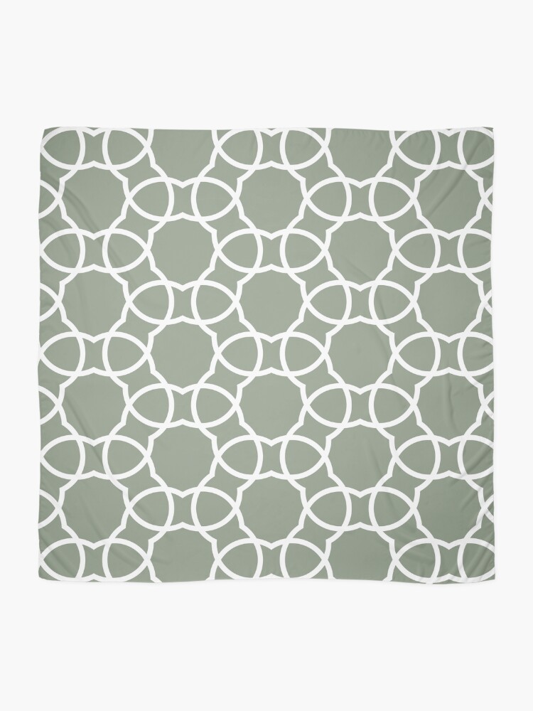 Thumbnail 2 von 3, Tuch, Mid-tone Green and White Petal Shape Tile Pattern Pairs Benjamin Moore 2022 Popular Color High Park 467 - Colour Trends - Shades - Hues designt und verkauft von ColorOfTheYears.