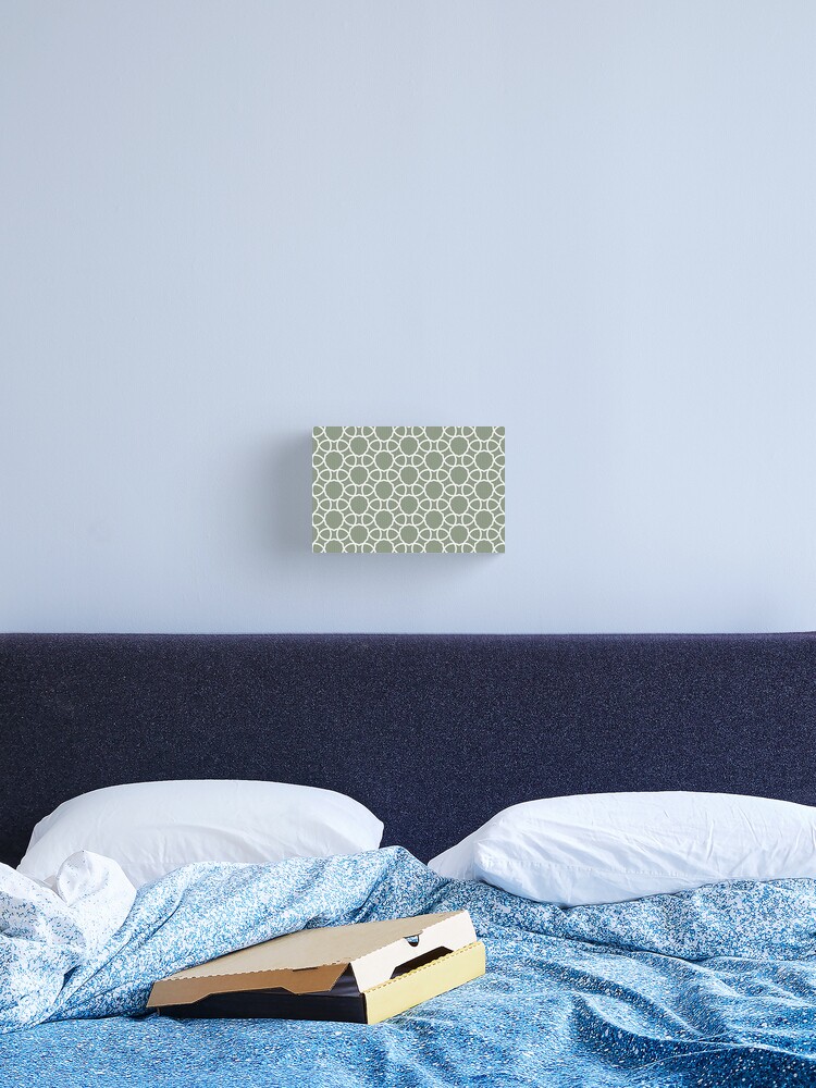 Thumbnail 2 von 3, Leinwanddruck, Mid-tone Green and White Petal Shape Tile Pattern Pairs Benjamin Moore 2022 Popular Color High Park 467 - Colour Trends - Shades - Hues designt und verkauft von ColorOfTheYears.