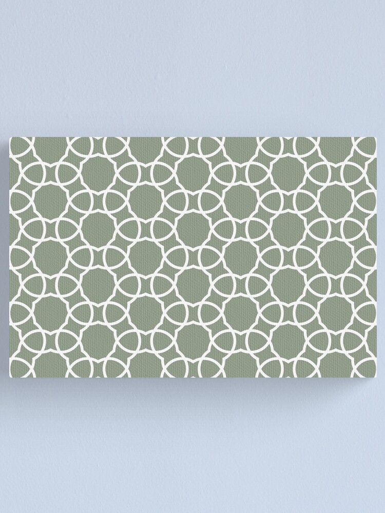 Thumbnail 1 von 3, Leinwanddruck, Mid-tone Green and White Petal Shape Tile Pattern Pairs Benjamin Moore 2022 Popular Color High Park 467 - Colour Trends - Shades - Hues designt und verkauft von ColorOfTheYears.