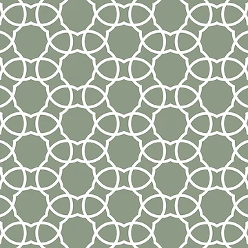 Imagen de la obra Mid-tone Green and White Petal Shape Tile Pattern Pairs Benjamin Moore 2022 Popular Color High Park 467 - Colour Trends - Shades - Hues de ColorOfTheYears