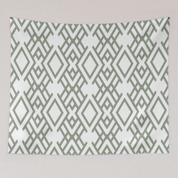 Item preview, Mid-tone Green and White Striped Art Deco Pattern Pairs Benjamin Moore 2022 Popular Color High Park 467 - Colour Trends - Shades - Hues designed and sold by ColorOfTheYears.