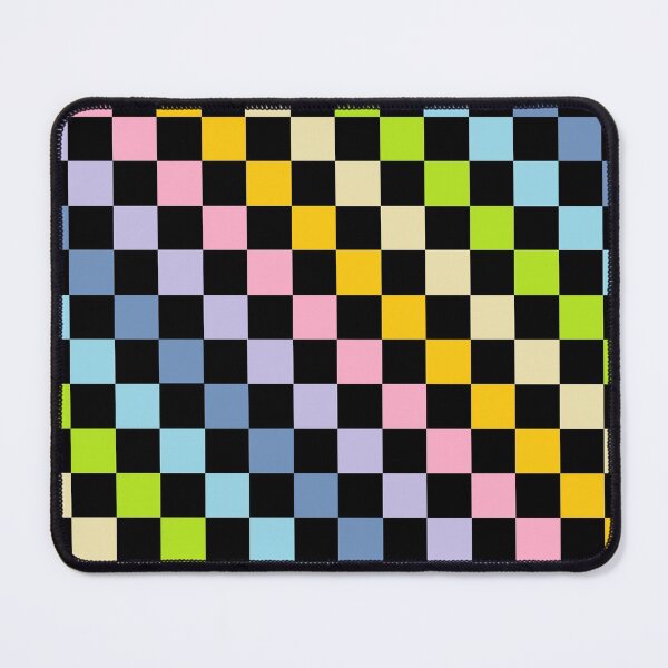 Item preview, Checkered Pastel Rainbow Black designed and sold by lornakay.