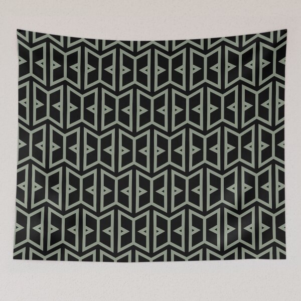 Item preview, Green and Black Simple Art Deco Shape Pattern Pairs Benjamin Moore 2022 Popular Color High Park 467 - Colour Trends - Shades - Hues designed and sold by ColorOfTheYears.