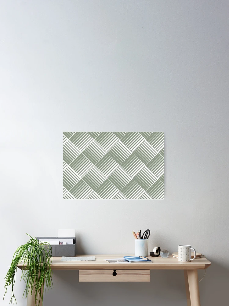 Imagen 2 de 3, Póster con la obra Mid-tone Green and White Square Stripe Pattern Pairs Benjamin Moore 2022 Popular Color High Park 467 - Colour Trends - Shades - Hues, diseñada y vendida por ColorOfTheYears.