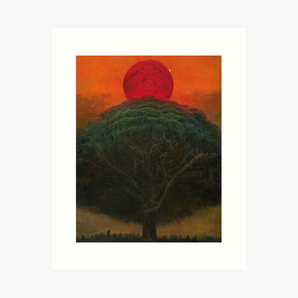 Vista previa del artículo con la obra «Sin título (Puesta de sol sangrienta), de Zdzisław Beksiński», diseñado y vendido por JustContemplate.