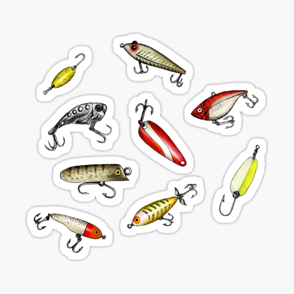 Fishing Lures Sticker for Sale by somecallmebeth