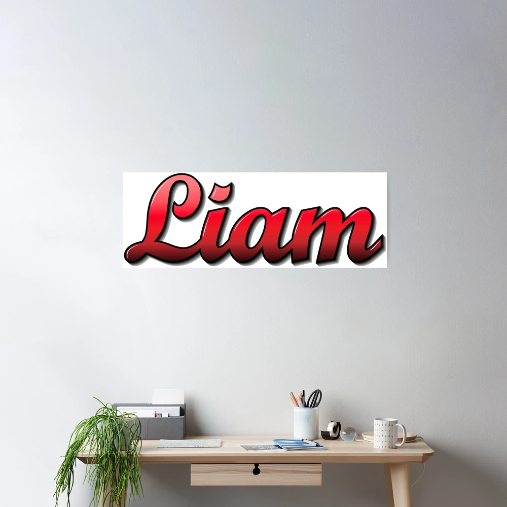 Copy of Name Liam in red, black with gradient and shadows