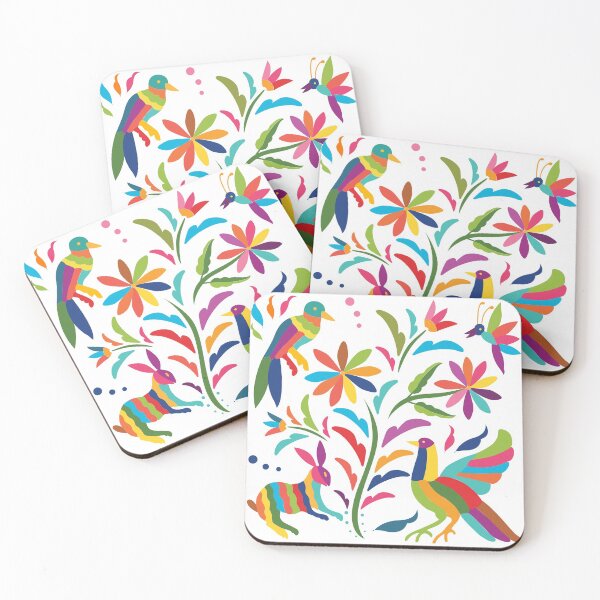 Item preview, Mexican Otomí Flora and Fauna Composition / Colorful & happy art by Akbaly designed and sold by Akbaly.