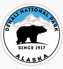 DENALI NATIONAL PARK ALASKA MOUNTAINS BEAR HIKE HIKING CAMP CAMPING Sticker