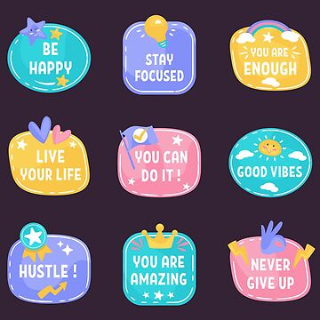 Cute Motivational Phrases For Self Encouragement Pack Sticker for Sale by  motivationaltee